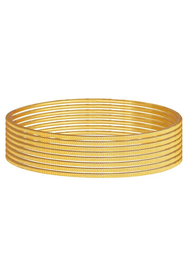 JFL - Jewellery for Less Styles Gold Plated Simple Elegant Bangle Set for Women & Girls. (set of 8) - Image 5