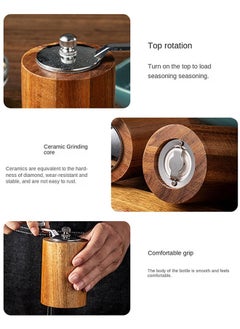 Hand-cranked Pepper Grinder Kitchen Manual Solid Wood Pepper Black Pepper Mill Household Sea Salt Pepper Grinding Bottle for kitchen Spice - pzsku/Z3DEDEC5F73EB6645A82FZ/45/_/1717516324/064f67b6-fef6-424b-a31f-a4db19d0f100