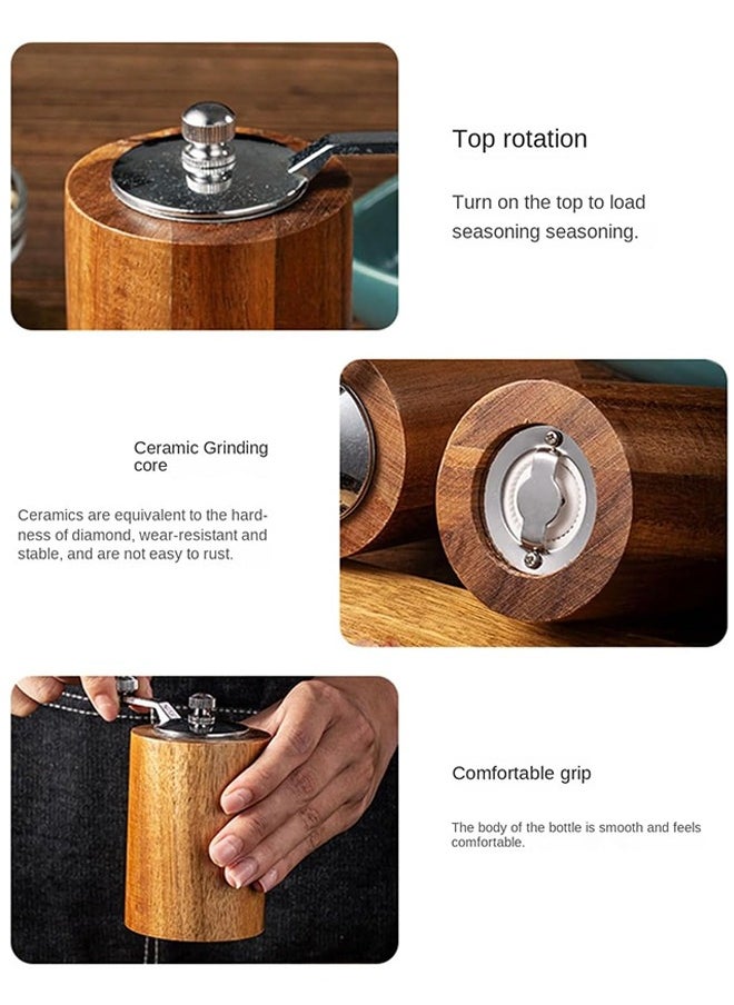 Sweet Life Hand-cranked Pepper Grinder Kitchen Manual Solid Wood Pepper Black Pepper Mill Household Sea Salt Pepper Grinding Bottle for kitchen Spice  - Image 3