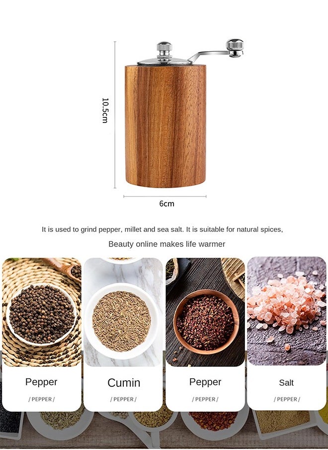 Sweet Life Hand-cranked Pepper Grinder Kitchen Manual Solid Wood Pepper Black Pepper Mill Household Sea Salt Pepper Grinding Bottle for kitchen Spice  - Image 5