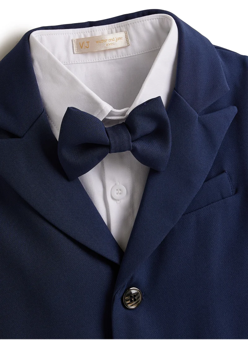 victor and jane Navy Waistcoat And Pant Set With Shirt And Bow Tie