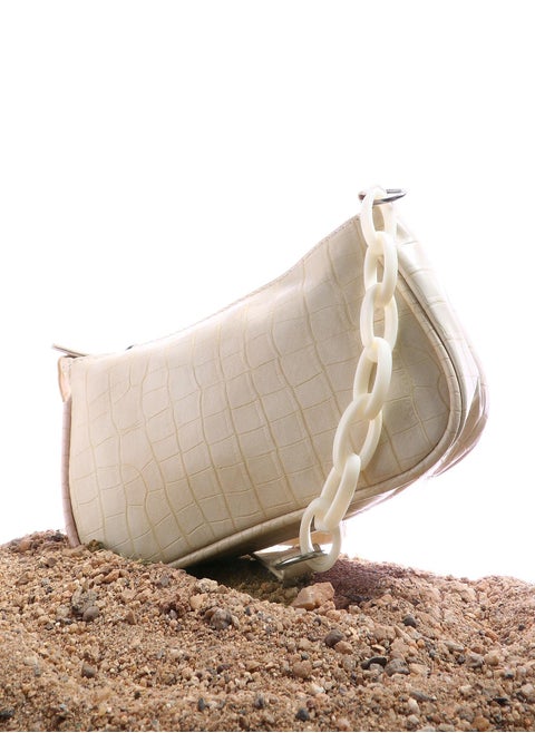 Solid Zip Lock Regular Vegan Leather Hand Bag For Women