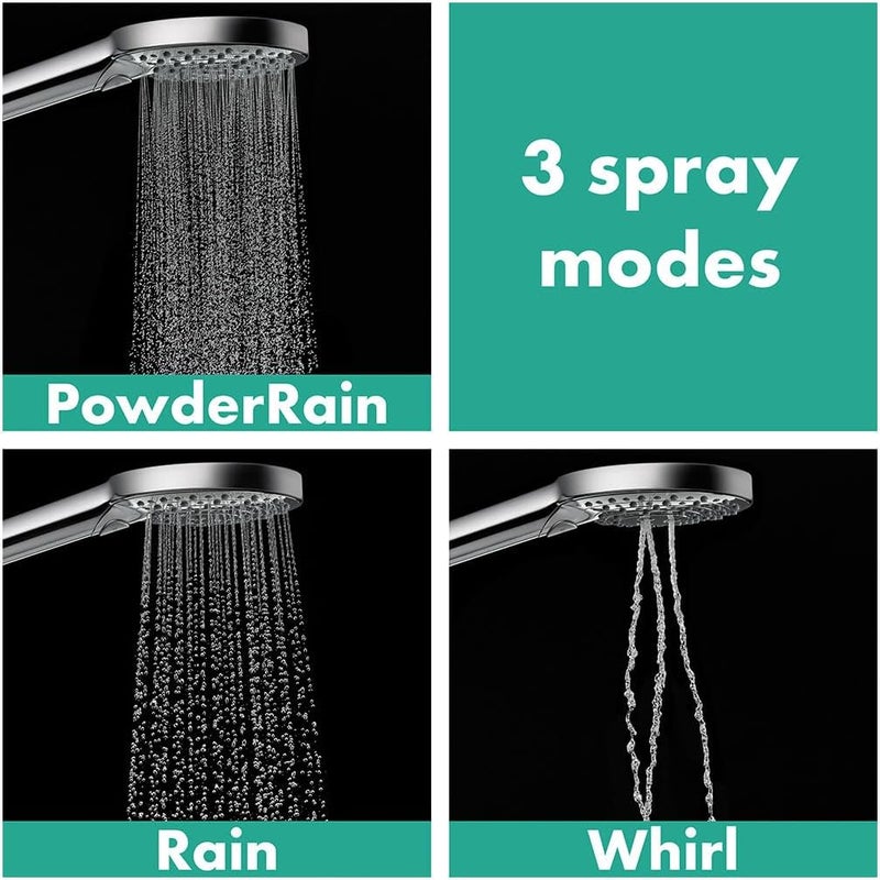 Hansgrohe Raindance Select S Adjustable 5-inch Handheld Shower Head Set with 3 Spray Options in Chrome - Image 4