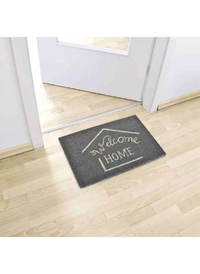 إيفديكو - دعاسة باب بقاعدة مانع للانزلاق بتصميم جذاب بطبعة Welcome Home رمادي 40 x 60 سم 1401193 - Image 1