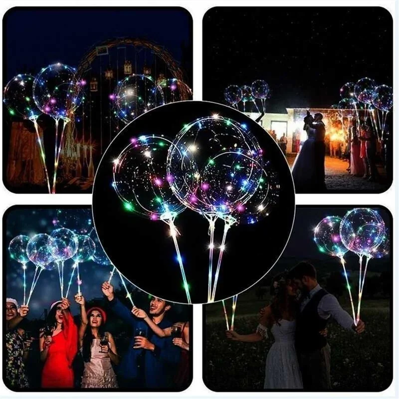 Masho Trend 3 Function LED Lighted Transparent Luminous Balloon with Stick