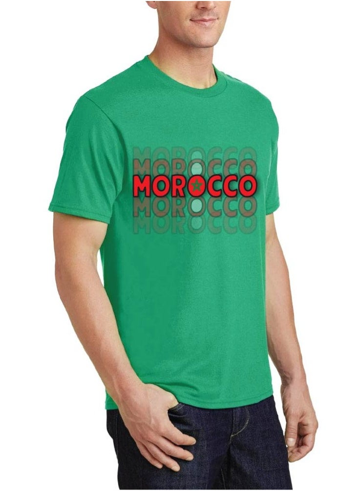 PRINTSHOP4ME - Morocco Adult Men's T-Shirt with Morocco Printed Design - Round Neck Short Sleeve Cotton T-Shirt - Celebrate Moroccan in Style - Image 1