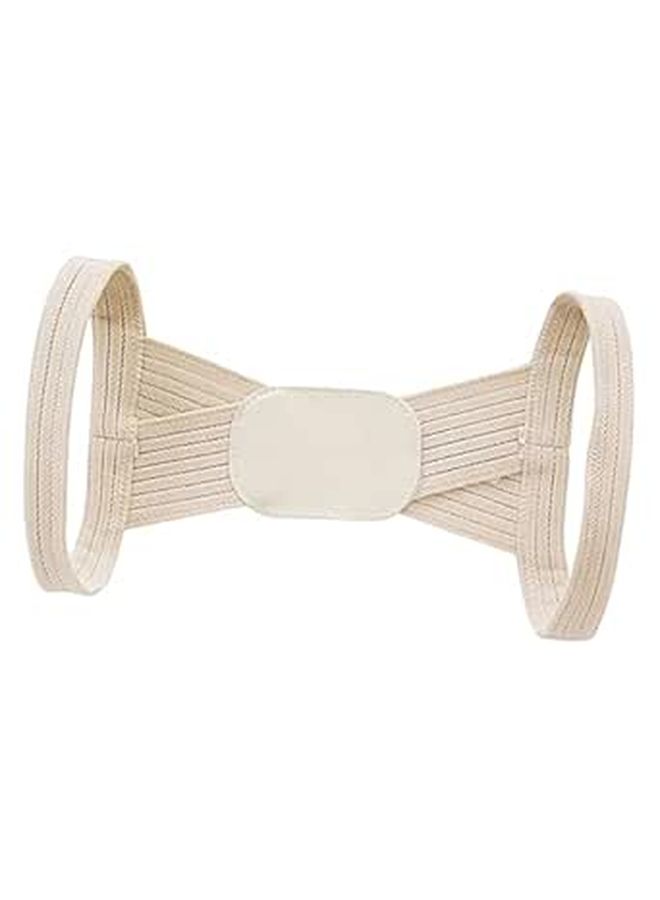 Adjustable Back Brace Posture Corrector for Women Men Breathable Beige - Image 1