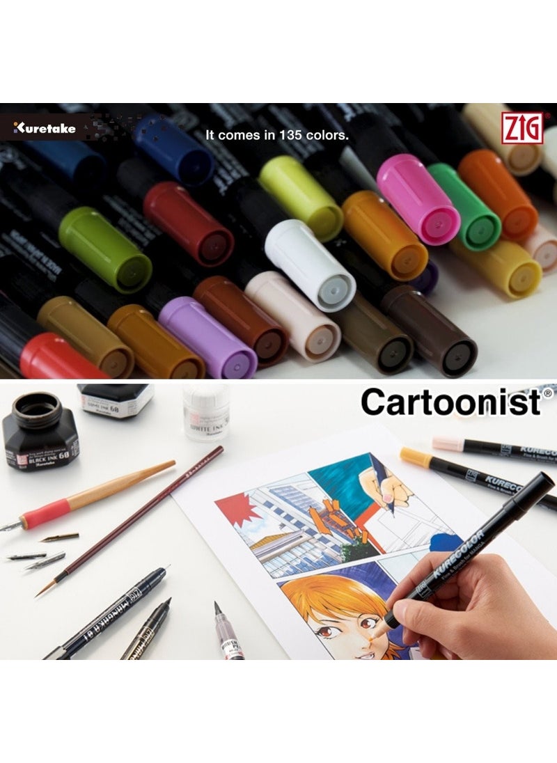 Zig - Kurecolor Mangaka Fine&brush Double-Sided Pen CNKC-2200 No 833 Blue Gray 2 - Image 1