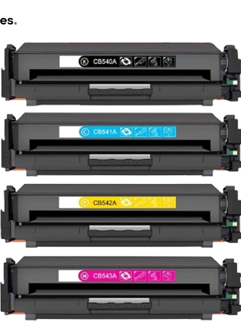 ECARES ECARES® 125A Toner Cartridge CB540A CB541A CB542A CB543A Compatible for HP Color Laserjet CM1312 MFP CM1312nfi CP1215 CP1515n CP1518ni (Multicolor)  - Image 1