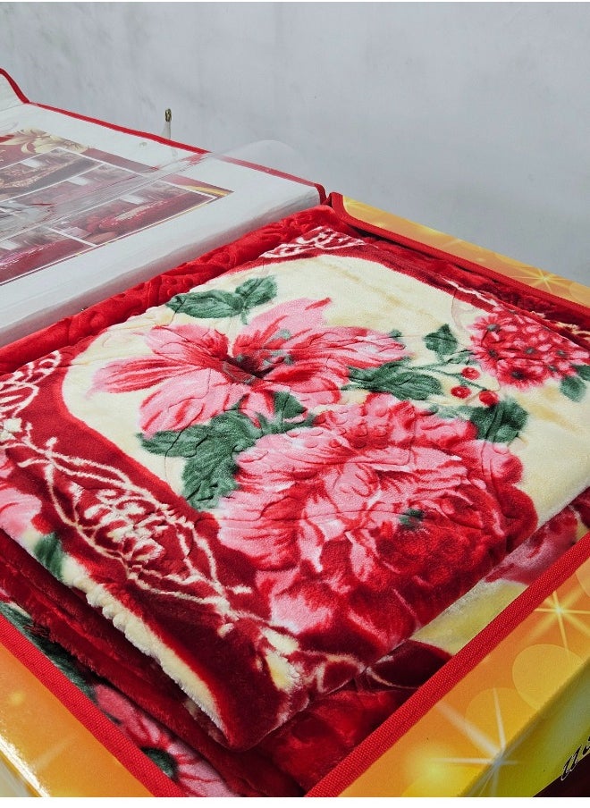 5 Pieces Heavy Winter Blanket Set 220X240 with Mattress Cover 260X230cm, 2 Pillowcases 55X75cm and Full Set Cover 43X140cm, Super Soft Double Layer Blanket Made of High Quality Material Excellent Korean Craftsmanship (Full Set Weight 11.5kg)