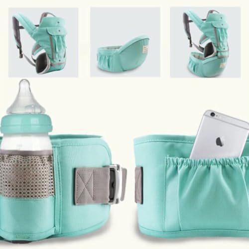 OBABY Carrier Hip Seat Adjustable/Comfortable/Lightweight/Soft/Lumbar Support Stylish Cotton with 5 Carry Positions, Travel and Daily use, New-Born to Toddler Carrier (0 to 36 Months) - Image 5