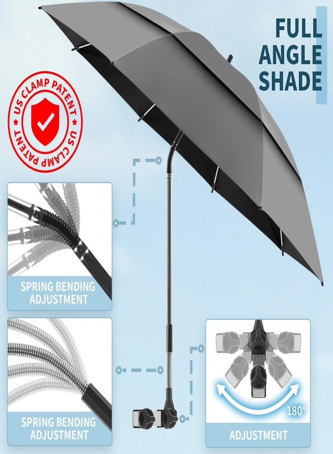 NBtoUS 2pcs 360° UPF50+ Umbrella for Beach Chair(Grey) - Image 5
