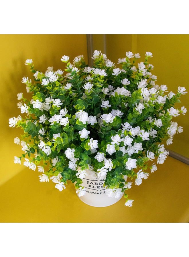 BCBLF Artificial Flowers Outdoors, 16 Bundles Fake Flowers UV-Anti for Decoration Faux Plastic Plants Garden Porch Window Box Décor, White - Image 3