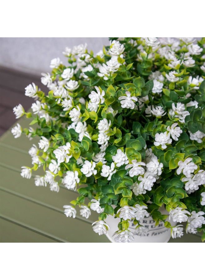 BCBLF Artificial Flowers Outdoors, 16 Bundles Fake Flowers UV-Anti for Decoration Faux Plastic Plants Garden Porch Window Box Décor, White - Image 4