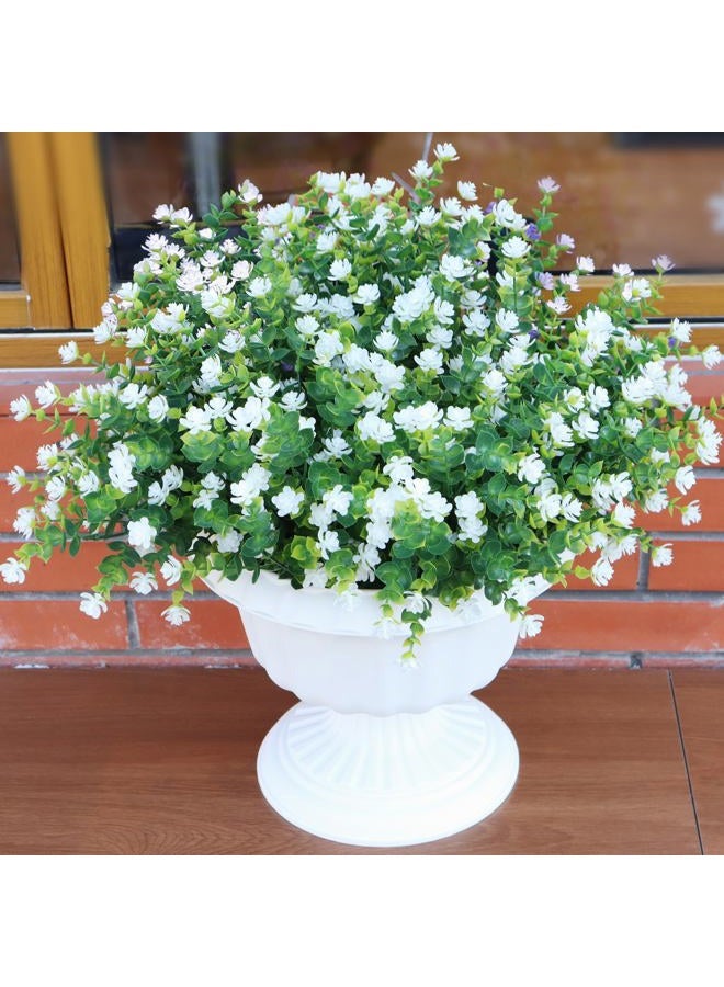 BCBLF Artificial Flowers Outdoors, 16 Bundles Fake Flowers UV-Anti for Decoration Faux Plastic Plants Garden Porch Window Box Décor, White - Image 1