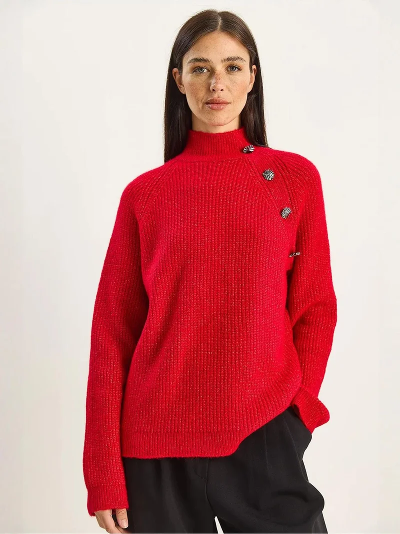 Bianco Lucci LUCCI Knit Half Turtleneck Sweater