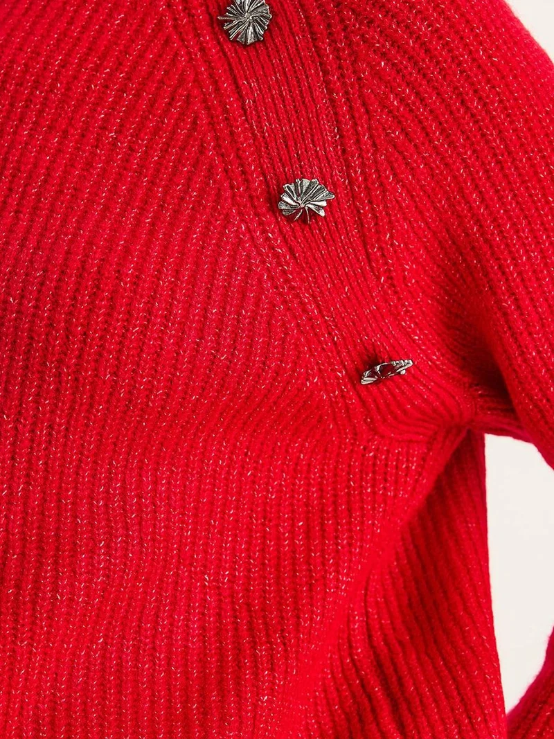 Bianco Lucci LUCCI Knit Half Turtleneck Sweater