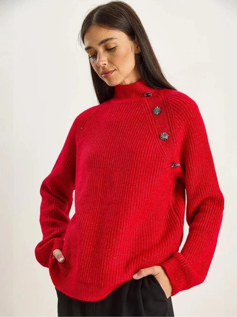 Bianco Lucci LUCCI Knit Half Turtleneck Sweater
