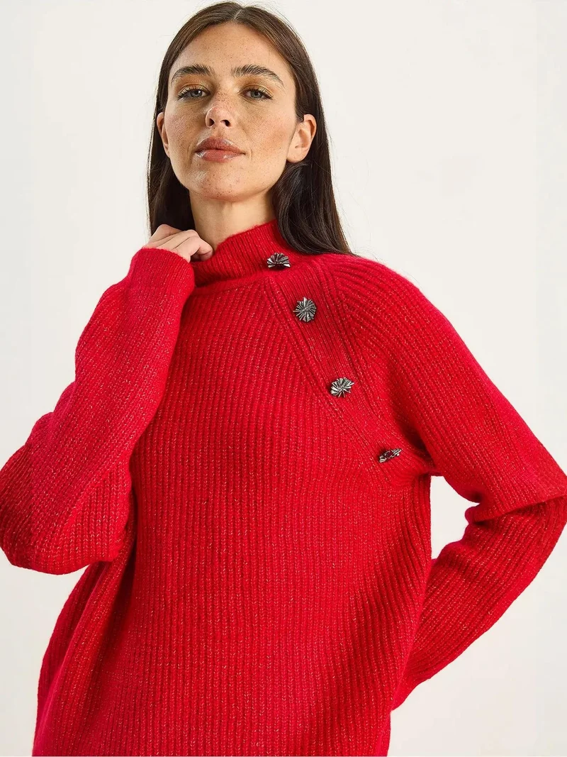 Bianco Lucci LUCCI Knit Half Turtleneck Sweater