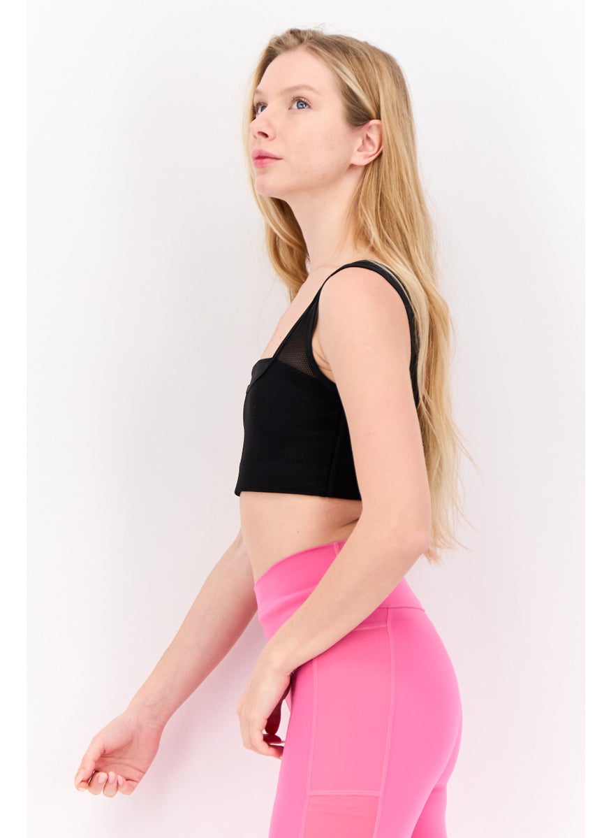 Reebok Women Brand Logo Non-Padded Sports Bra, Black  - Image 4