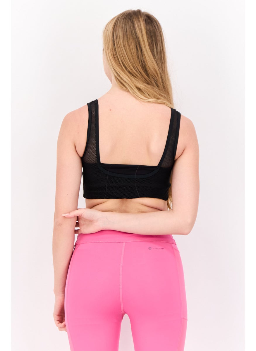 Reebok Women Brand Logo Non-Padded Sports Bra, Black  - Image 3