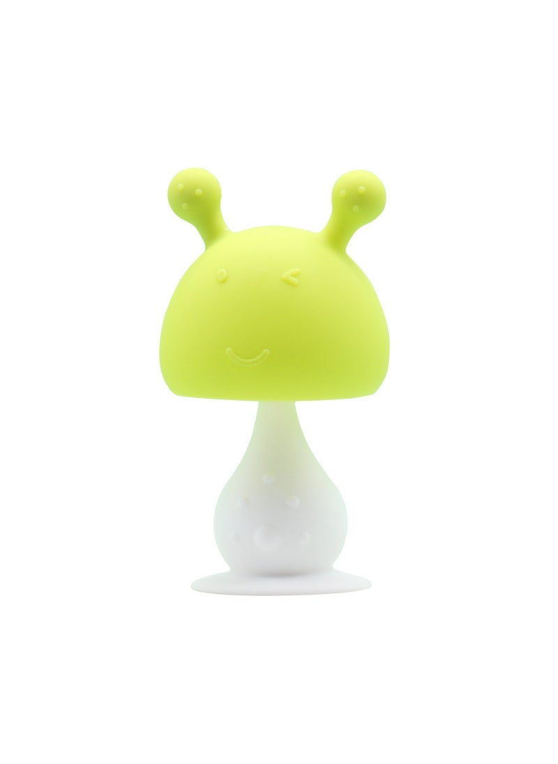 Baby Teething Toy Food-Grade Silicone Mushroom Rattle Green