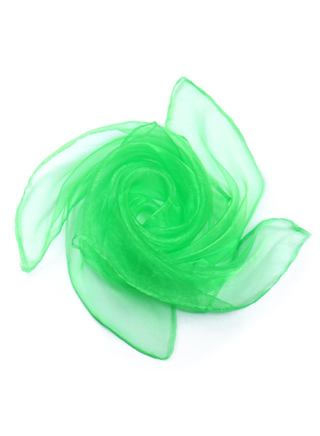 60*60 Style Gauze Dance Scarf Solid Color Nylon Versatile Magic Children's Performance Props Sailor Dance Silk Scarf-Color:Green-Specifications:60cm*60cm  - Image 1