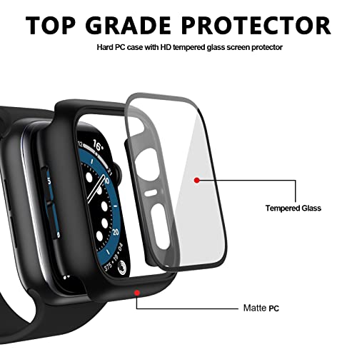 Cuteey 12 Pack Case with Tempered Glass Screen Protector for Apple Watch Series 9 8 7, Full Matte Leopard Cow Pattern PC Cover for Iwatch 9 8 7 Accessories (12 Colors, 45mm) - Image 2