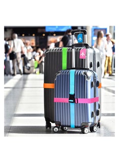 SYOSI Luggage Straps Set, 4pcs Travel Suitcase Straps with 4pcs Silicone Luggage Tags, Adjustable Suitcase Belts, Suitcase Tags with Name ID Card for Luggage Suitcase Travel Accessories Multi-Coloured  - Image 2