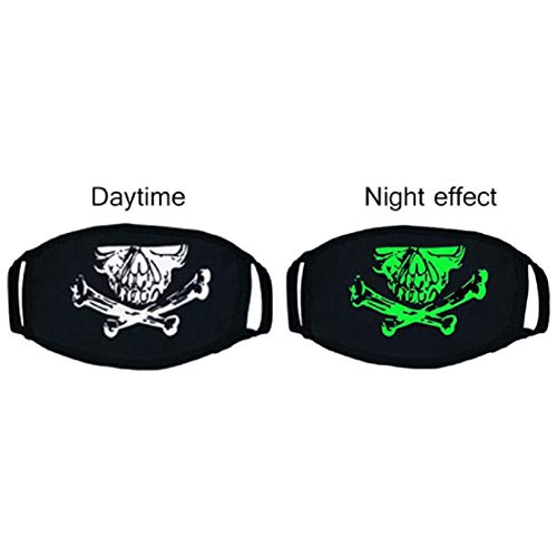 Vritraz Glow in the dark luminous Unisex Cotton Blend Face Mouth Mask Black for Man Woman BigDanger - Image 2