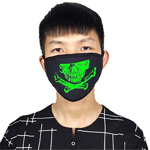 Vritraz Glow in the dark luminous Unisex Cotton Blend Face Mouth Mask Black for Man Woman BigDanger - Image 3