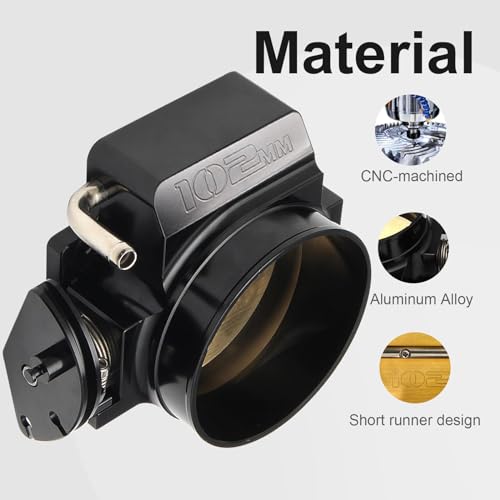 POSENG 102mm Throttle Body for LS1 LS2 LS3 LS6 LS7 LSX LS 4 Bolts Drive by Cable without TPS IAC Aluminum Black HTRACING - Image 3