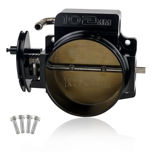 POSENG 102mm Throttle Body for LS1 LS2 LS3 LS6 LS7 LSX LS 4 Bolts Drive by Cable without TPS IAC Aluminum Black HTRACING - Image 1