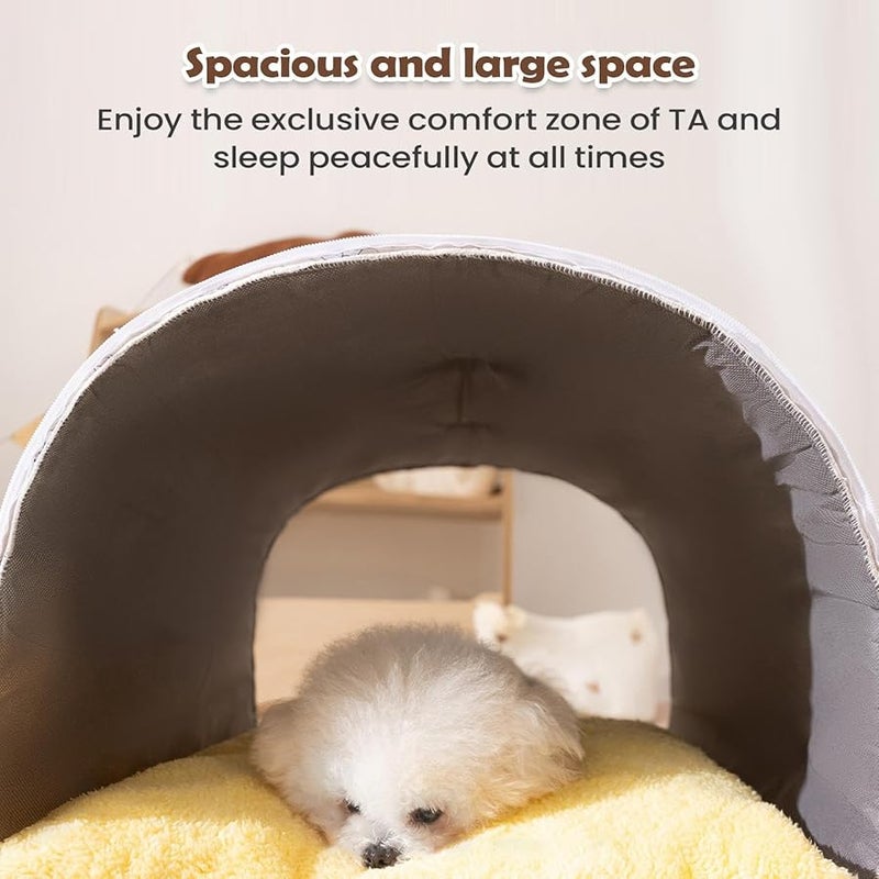 Green Enclosed Cat Bed Soft Washable Kitten Cave with Handle Warm Indoor Outdoor Pet House - Image 5