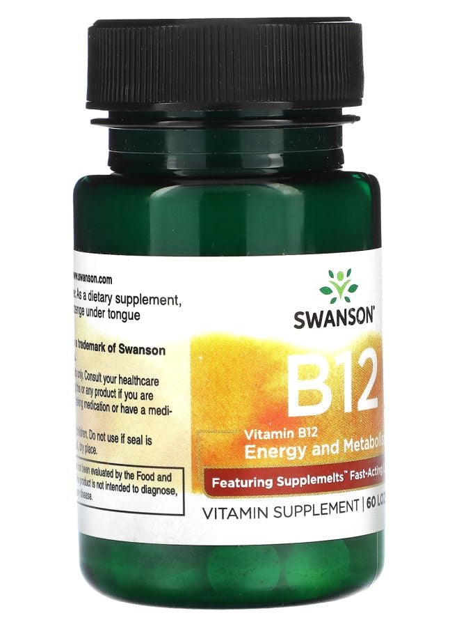 SWANSON Vitamin B12 60 Lozenges (5000 mcg per Lozenge) - Image 2
