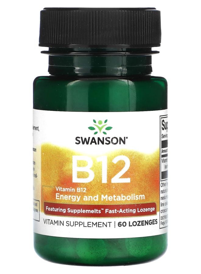 SWANSON Vitamin B12 60 Lozenges (5000 mcg per Lozenge) - Image 1