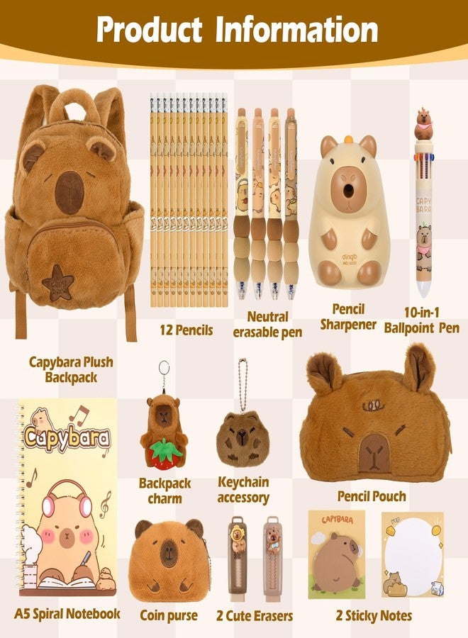 Ulema 28Pcs Cute Capybara Gifts with Capybara Animals and Stationery set for Birthdays Gifts Back to School Classroom Rewards for Womens or Others. - Image 2