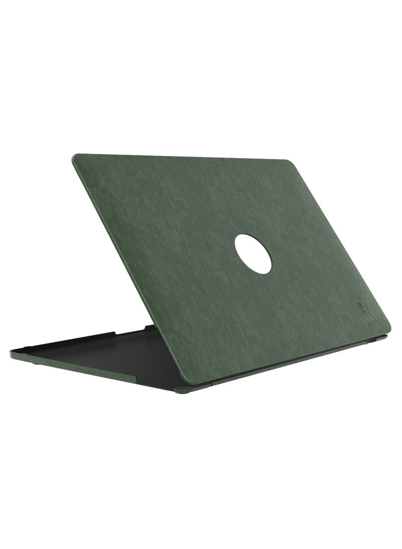 ليفيلو جراب جلدي من جيفينا لجهاز ماك بوك اير 15.3 / جراب خفيف الوزن ورفيع للغاية للكمبيوتر المحمول / حماية من الخدوش والتلف - أخضر غامق - Image 3