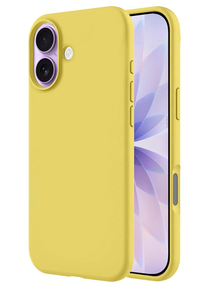 CATANES Silicone Protective Phone Case for iPhone 17 - Soft Anti-Scratch Microfiber Lining Ultra Slim Drop Protection Phone Cover - Yellow - Image 4