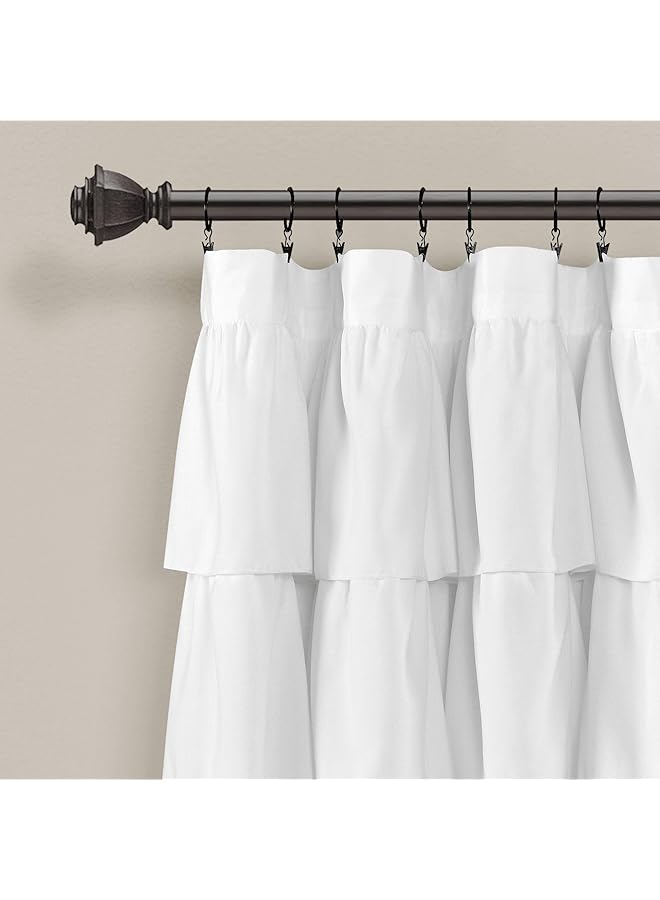 إيروريكس ستارة نافذة بيضاء مكشكشة على شكل مزرعة أنيقة عتيقة لغرفة المعيشة وغرفة الطعام وغرفة النوم الفردية 84 بوصة × 50 بوصة - Image 2