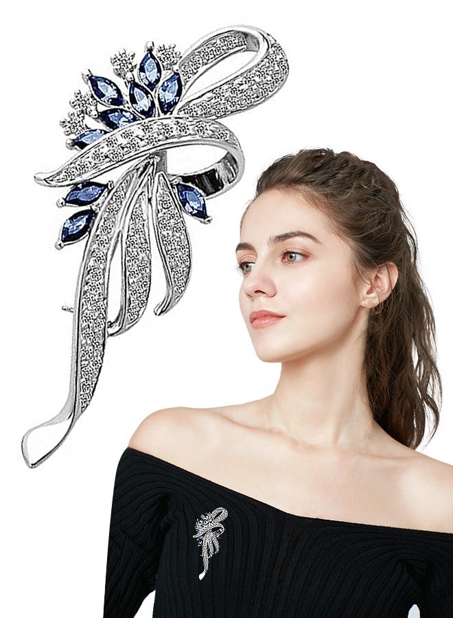 Vintage Style Flower Brooche, Anti Rust and Anti Fading Alloy Brooch Pins, Corsage Scarf Clip Women Girls - Image 1