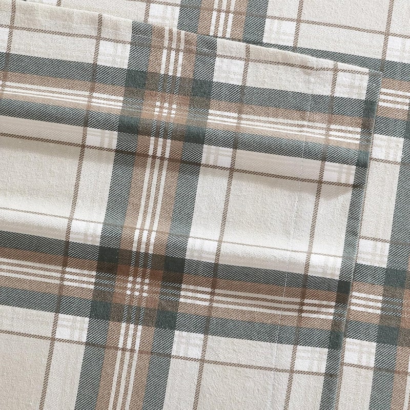 Eddie Bauer - King Sheet Set, Warm Breathable Cotton Flannel Bedding with Deep Pockets, Brushed for Extra Softness, Cozy Home Decor, Oeko-Tex Certified (Edgewood Plaid, King) - Image 4