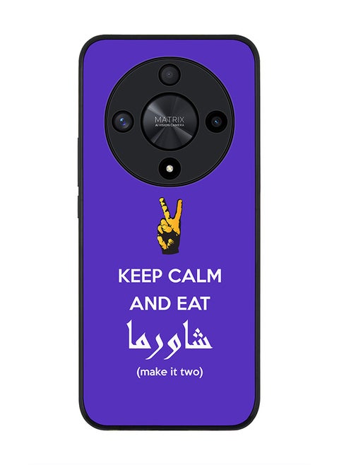 Rugged Black edge case for Honor X9b, Slim fit Soft Case Flexible Anti Drop TPU Gel Thin Cover- Keep Calm And Eat Shawarma (Blue)