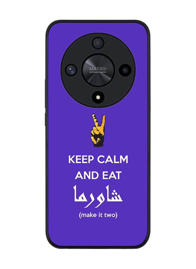 Stylizedd - Rugged Black edge case for Honor X9b, Slim fit Soft Case Flexible Anti Drop TPU Gel Thin Cover- Keep Calm And Eat Shawarma (Blue) - Image 1