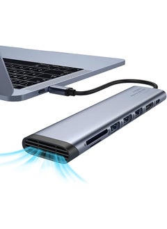 Hagibis Usb C Hub 6 In 1 Type C Docking Station Fast Heat Dissipation Multiport Adapter Dongle With 4K Hdmi 100W Power Delivery 4 Usb Port For Macbook Pro And Other Type C Laptops 7 In 1  - Image 1