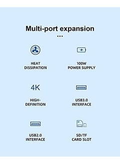 Hagibis Usb C Hub 6 In 1 Type C Docking Station Fast Heat Dissipation Multiport Adapter Dongle With 4K Hdmi 100W Power Delivery 4 Usb Port For Macbook Pro And Other Type C Laptops 7 In 1  - Image 3