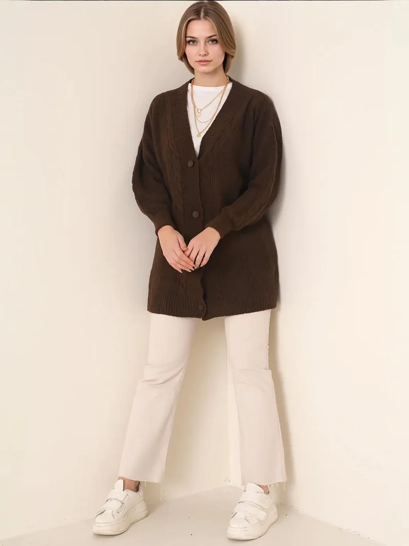 بيغ دارت كارديجان جاكار بنقشة أزرار وياقة على شكل حرف