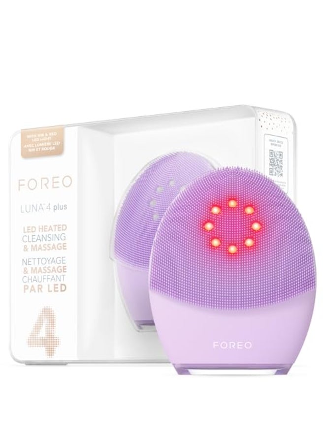 FOREO فرشاة تنظيف الوجه FOREO لونا 4 بلس | علاج الضوء القريب من تحت الحمراء + علاج الضوء الأحمر LED لتنظيف الوجه العميق بالحرارة | جهاز الوجه الميكروكهربائي لمكافحة الشيخوخة | للبشرة العادية - Image 1