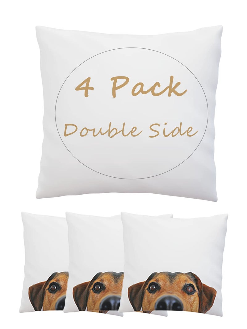 4 Pack Sublimation Blanks Throw Pillowcase Heat Transfer Cushion Covers with Invisible Zippers for DIY Printing Sofa Coach Decor White 157x157 Polyester No Pillow Insert
