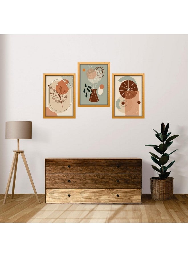 Digital art طباعة فنون رقمية لزهور مثالية لتزيين المنزل، المكتب وغرفة المعيشة مجموعة من 3 (11X14، بني) - Image 5